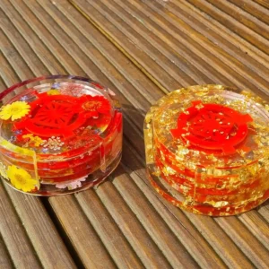 Coasters Red UC symbol flowers resin coaster set and gold flakes resin coaster set