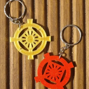 Red and Gold UC symbol (12 gates) key chains
